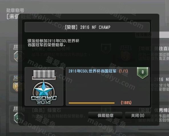 反恐精英CSOL 2016 NF CHAMP世界杯各国冠军称号怎么来的？-猫咪网络