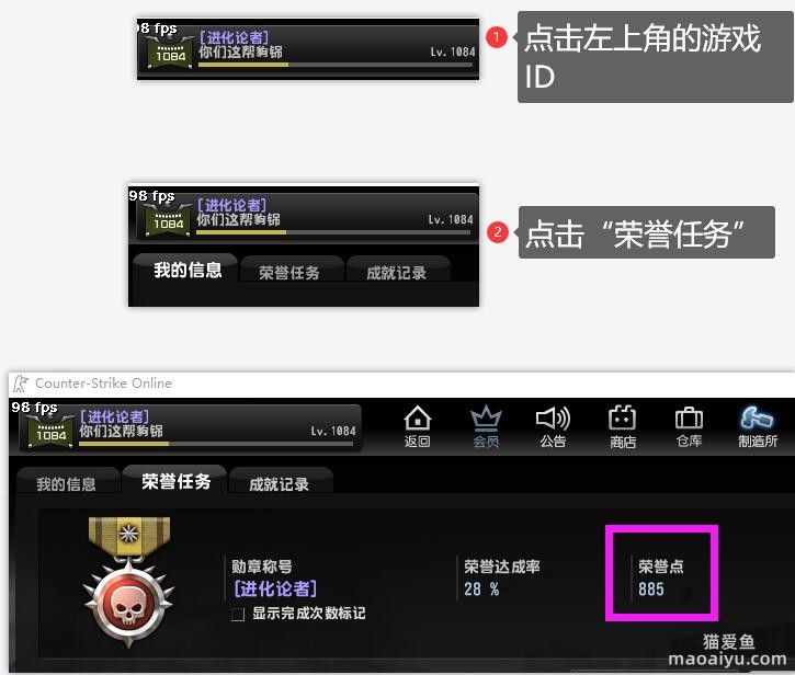 反恐精英CSOL怎么查看多少荣誉点？-猫咪网络