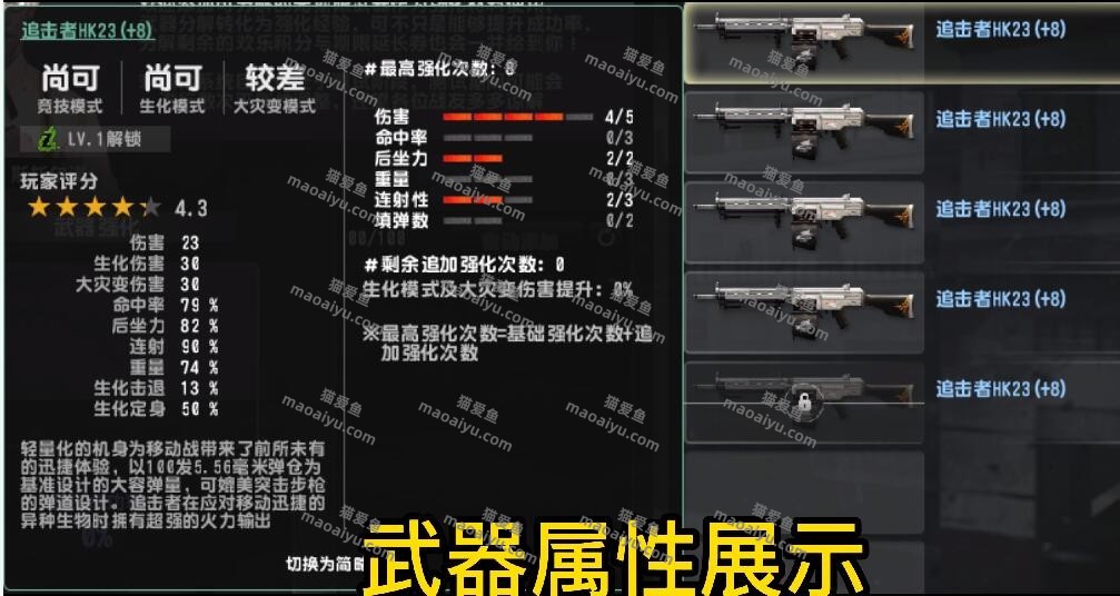 《CSOL》+8追击者+4伤害2后座2连射属性评测-猫咪网络