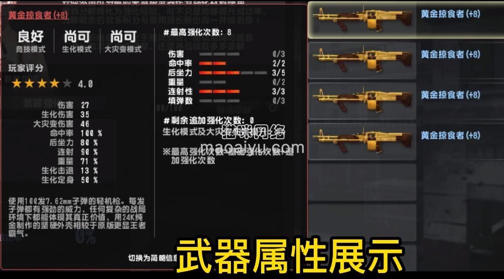 《CSOL》+8黄金掠食者2命中3后座3连射属性评测-猫咪网络