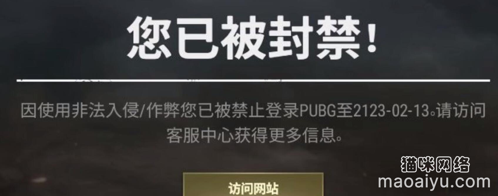《绝地求生》PUBG你已被封禁，因使用非法入侵/作弊您已被禁止登陆。-猫咪网络