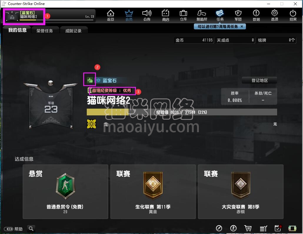 CSOL如何查看战场纪律等级-猫咪网络