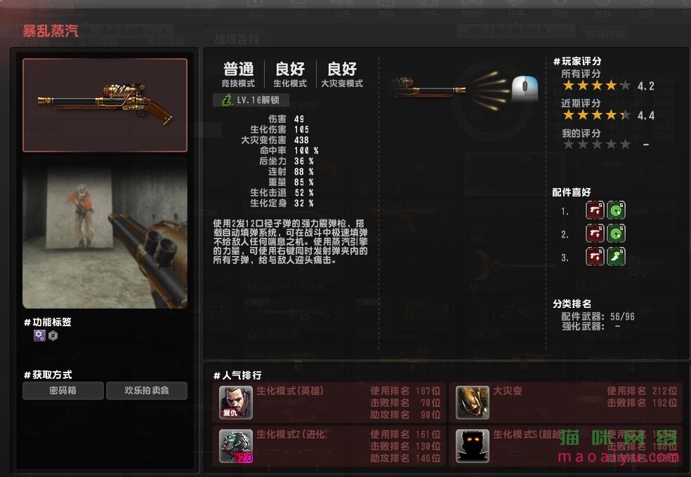 CSOL武器暴乱蒸汽安装什么配件-猫咪网络